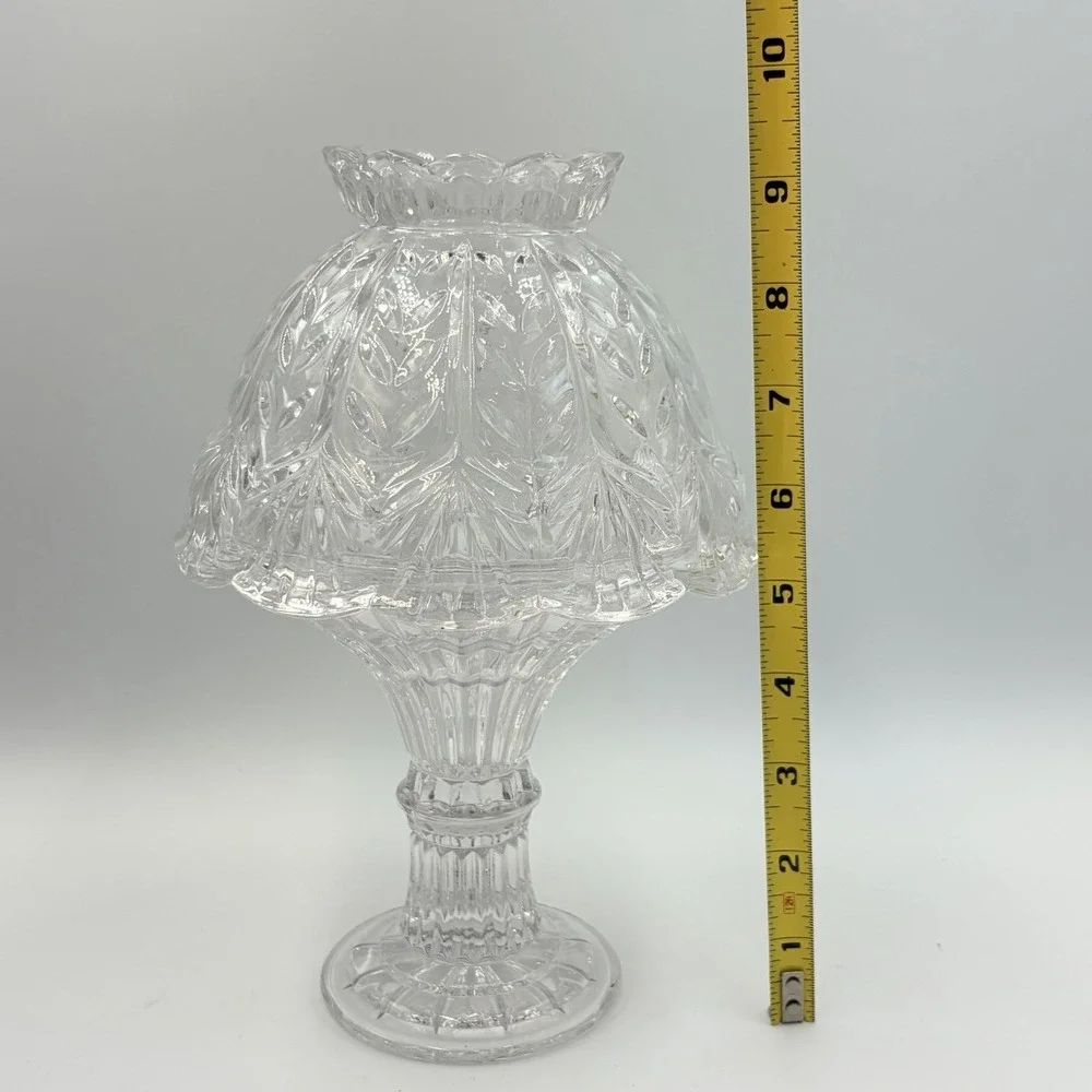 Fairy Lamp  Fifth‎ Avenue Portico Pattern Candle Holder Crystal Clear 9.25